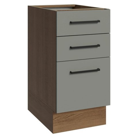 Balcão Agata 3 Gavetas MDP 40cm Cinza Madesa