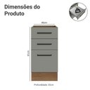 Ver imagem 7 de Balcão Agata 3 Gavetas MDP 40cm Cinza Madesa