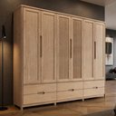 Ver mais imagens de Guarda Roupa Casal Benton F06 6 Portas de Bater 6 Gavetas Madeira Maciça Tauari Lyam Decor