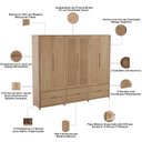 Ver imagem 2 de Guarda Roupa Casal Benton F06 6 Portas de Bater 6 Gavetas Madeira Maciça Tauari Lyam Decor