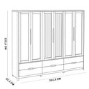 Ver imagem 4 de Guarda Roupa Casal Benton F06 6 Portas de Bater 6 Gavetas Madeira Maciça Tauari Lyam Decor
