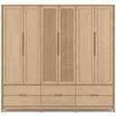 Ver imagem 7 de Guarda Roupa Casal Benton F06 6 Portas de Bater 6 Gavetas Madeira Maciça Tauari Lyam Decor