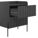 Ver imagem 4 de Mesinha de Canto Grafite Quarto Estilo Europeu Classico Moriah 45cm Pes e Puxadores Aço Preto
