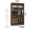 Ver imagem 3 de Guarda Roupa Modulado 2 Portas de Correr com Espelho 134cm Veneza Luciane Móveis