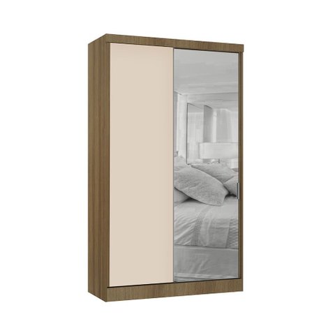 Guarda Roupa Modulado 2 Portas de Correr com Espelho 134cm Veneza Luciane Móveis