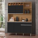 Ver imagem 1 de Cozinha Compacta 130cm com 6 Portas 1 Gaveta Alice Preto/amêndoa - Ajl Móveis