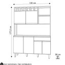 Ver imagem 5 de Cozinha Compacta 130cm com 6 Portas 1 Gaveta Alice Preto/amêndoa - Ajl Móveis