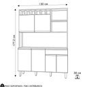 Ver imagem 4 de Cozinha Compacta 130cm com 6 Portas 1 Gaveta Alice Preto/amêndoa - Ajl Móveis