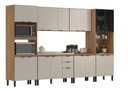 Ver imagem 1 de Cozinha Modulada 340m Firenze C/ Balcão 120m de Pia S/ Tampo -amêndola Touch/ Nude Prime Tx Demóbile