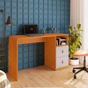 Ver imagem 1 de Escrivaninha para Quarto 127 Cm com 2 Gavetas Alice Jcm Cinamomo/off White