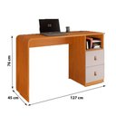 Ver imagem 3 de Escrivaninha para Quarto 127 Cm com 2 Gavetas Alice Jcm Cinamomo/off White