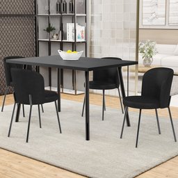 Cadeira para Sala de Jantar Cozinha Estofada Gavi L02 Couríssimo Preto - Lyam Decor - 2