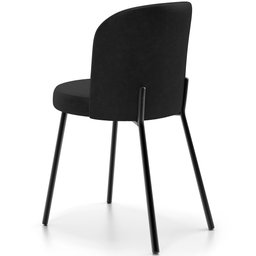 Cadeira para Sala de Jantar Cozinha Estofada Gavi L02 Couríssimo Preto - Lyam Decor - 7