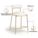 Ver imagem 3 de Banqueta Cozinha Alta com Encosto Kit 3 Industrial Champanhe Londres PU Facto D03 - D'Rossi