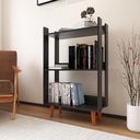 Ver imagem 1 de Estante para Livro com Pés de Madeira Maciça Decoração para Sala ou Quarto - Preto
