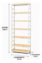 Ver imagem 4 de Estante Multiuso Organizador Livreiro Estilo Industrial 180x70 Branco Natural