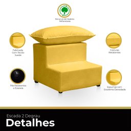 Escada 2 Degraus para Maca Estetica com Almofada Escadinha Estetica Clinica Cilios Tatuagem Escada D - 4
