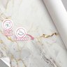 Papel de Parede Painel 3D Mármore Branco com Ouro 1,5M Auto Colante Lavável Revestimento Brilhoso - 4