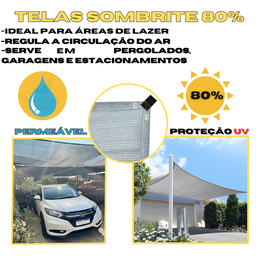 Tela Sombrite Lona Sombra Solar 80% 3x6 Bainha Ilhós Fortes - 3
