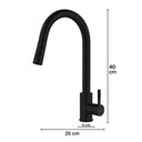 Ver imagem 5 de Torneira Misturador Monocomando Extensível Cozinha Gourmet de Bancada Aço Inox 304 Preta Brinovar