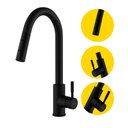 Ver imagem 2 de Torneira Misturador Monocomando Extensível Cozinha Gourmet de Bancada Aço Inox 304 Preta Brinovar