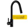 Torneira Misturador Monocomando Extensível Cozinha Gourmet de Bancada Aço Inox 304 Preta Brinovar - 3