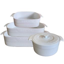 Assadeiras e Travessas Refratarias de Porcelana Branca 4un Germer - 1