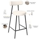 Ver imagem 3 de Banqueta Baixa para Cozinha Sala de Jantar Bar Bancada Milão L02 Linho Cru - lyam decor Lyam Decor B