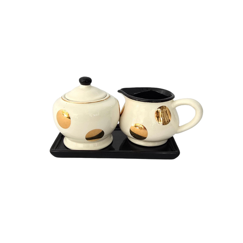 Conjunto 3 Peças - Açucareiro - Leiteira - Bandeja