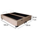Ver imagem 2 de Cama Box Baú Casal Bipartido Suede Mega Cama Bege 138x188x45cm