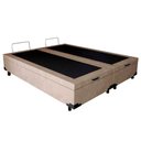 Ver imagem 4 de Cama Box Baú Casal Bipartido Suede Mega Cama Bege 138x188x45cm