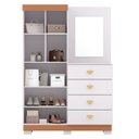 Ver imagem 5 de Guarda Roupa Cômoda com Espelho 120cm Cristal Flex Branco - Vila Rica
