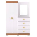 Ver imagem 6 de Guarda Roupa Cômoda com Espelho 120cm Cristal Flex Branco - Vila Rica
