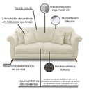 Ver imagem 6 de Kit Poltrona e Sofá Living 2 Lugares 1,60m Vênus Veludo Bege Pés Castanho - Pallazio