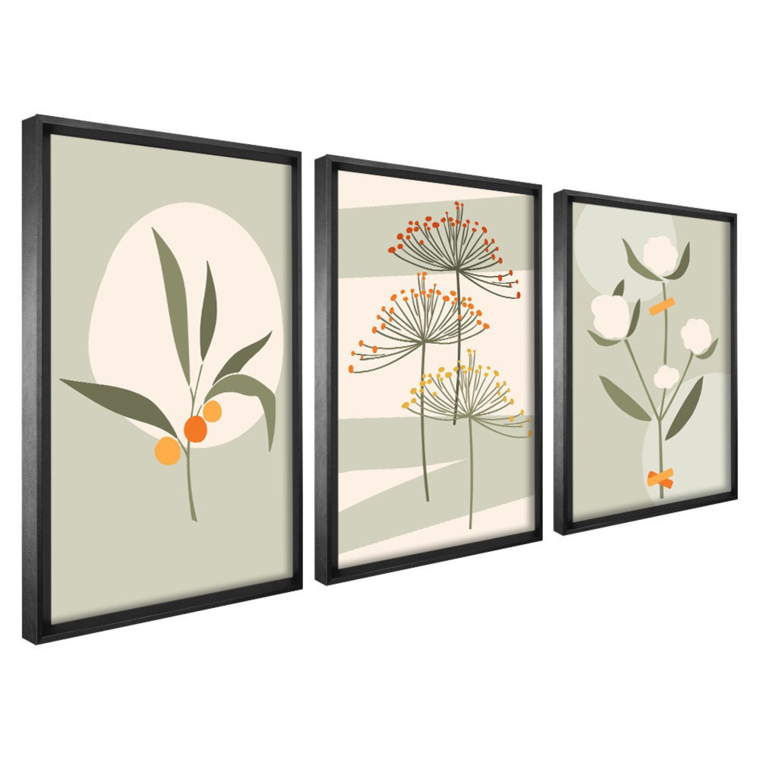 Quadro Decorativo 3 Telas Florais Diversos Tamanhos - 2