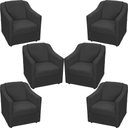Ver imagem 1 de Kit 6 Poltronas Mila Pé de Plástico Cromado - Preto Suede