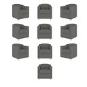 Ver imagem 1 de Kit 10 Cadeiras Poltronas Decorativas Sala de Espera Clinica Tecido Cor:cinza