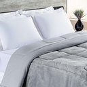 Ver imagem 2 de Coberdrom Hot Quente Casal Queen Malha 140g 100% Algodão Manta Flannel Dupla Face - Cinza
