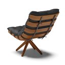 Ver imagem 5 de Kit 02 Poltronas Giratória Corino Preto Base Madeira D’Rossi