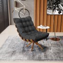 Ver mais imagens de Kit 02 Poltronas Giratória Corino Preto Base Madeira D’Rossi