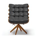 Ver imagem 7 de Kit 02 Poltronas Giratória Corino Preto Base Madeira D’Rossi