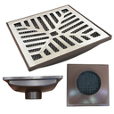 Ver imagem 1 de Ralo Pluvial 20x20 Alumínio Concova Coletor Marrom Saída Baixa para Tubo de 100mm