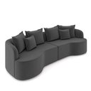 Ver imagem 5 de Sofá Living Decorativo Salinas 4 ou Mais Lugares com Almofadas 290cm Modulado Veludo Grafite G33- Gr
