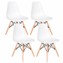 Ver imagem 3 de Conjunto Eames Eiffel Mesa + Cadeiras Conjunto para Sala e Cozinha Tampo Redondo 70cm 4 Cadeiras