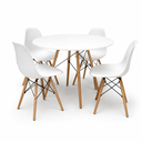 Ver imagem 2 de Conjunto Eames Eiffel Mesa + Cadeiras Conjunto para Sala e Cozinha Tampo Redondo 70cm 4 Cadeiras