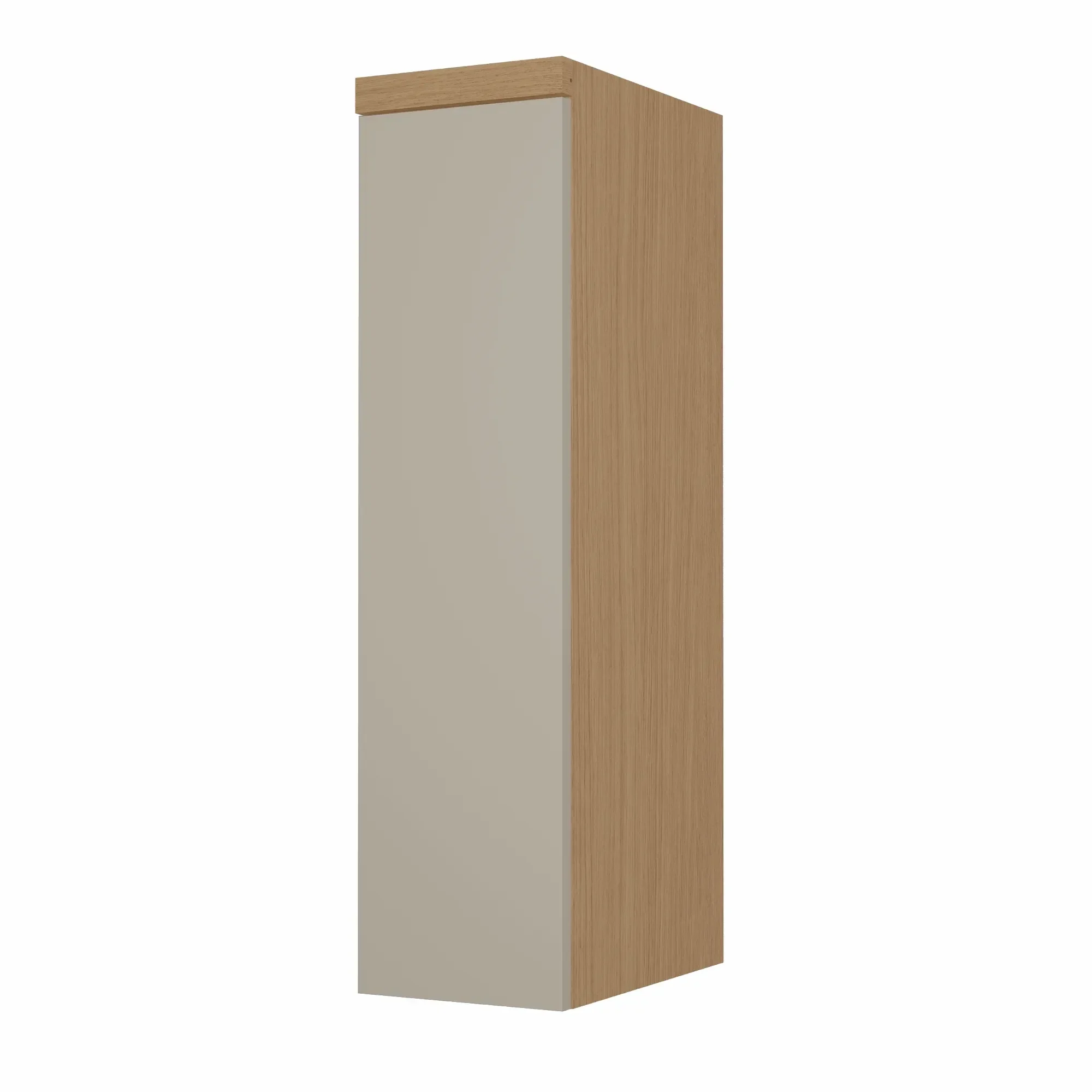 Armário Aéreo 20cm 1 Porta Condessa. Cinza/Carvalho/Greige