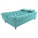 Ver imagem 2 de Sofá Cama Duda Veludo Verde Menta Sala Premium Original 3 Lugares