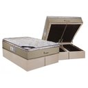 Ver imagem 1 de Conjunto Box Baú Queen: Colchão Espuma Luckspuma Masterpocket Platinum New + Base Crc Suede Clean(