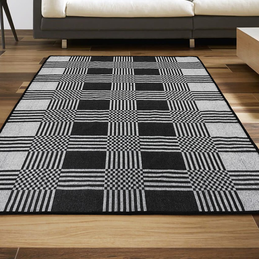 Tapete para Sala Geométrico Preto/Branco | MadeiraMadeira