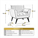 Ver imagem 4 de Poltrona Lyz Luxo Madeira Maciça Castellar Móbile Linho Bege Linho Bege